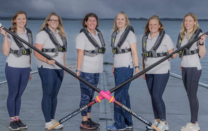 Crew of six female ocean rowers